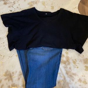 Black V neck Shirt